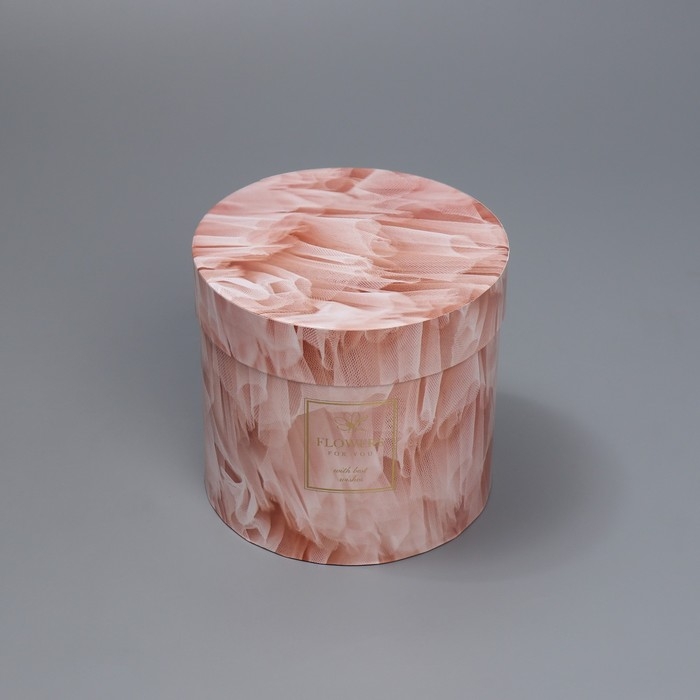 Набор шляпных коробок для цветов 4 в 1, упаковка подарочная, «Текстурный», 14 х 13 см - 20 х 17,5 см