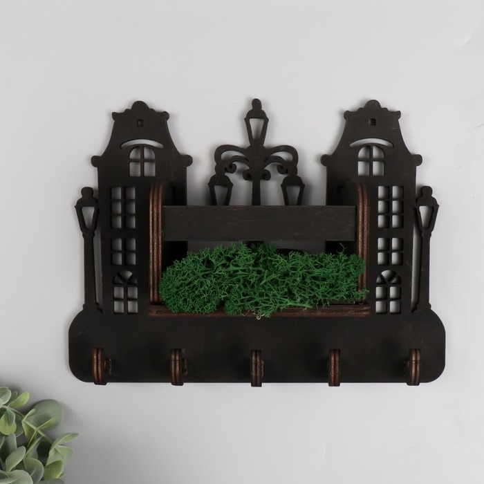 Ключница мох Ключница мох "Дом. Фонари" 24х18х7,5 см