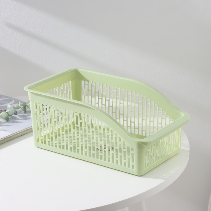 Корзина для хранения Доляна, 29×17,5×12,5 см, цвет фисташковый Корзина для хранения Доляна, 29×17,5×12,5 см, цвет фисташковый