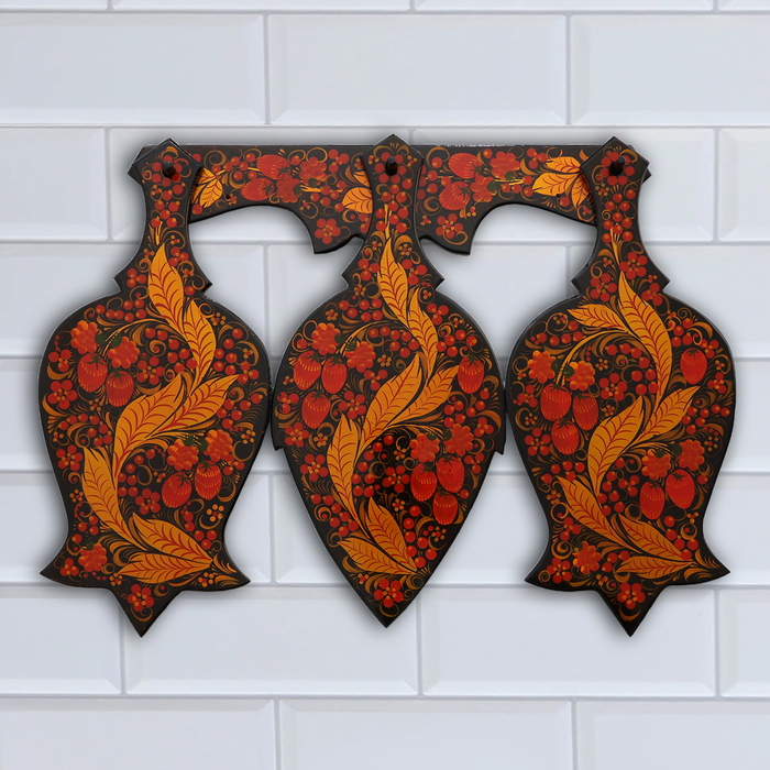 Набор Доски 3 шт и держатель 48×33×1 см хохлома Набор Доски 3 шт и держатель 48×33×1 см хохлома