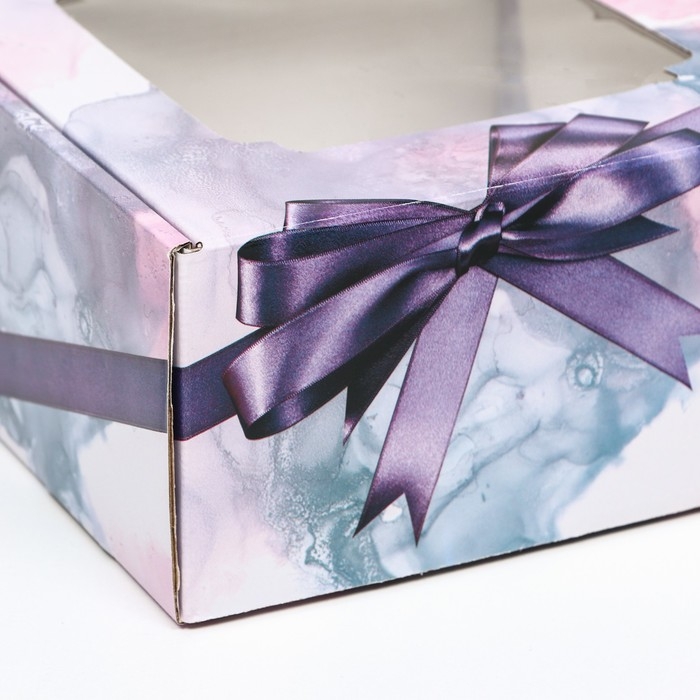 Коробка самосборная, с окном, Коробка самосборная, с окном, "Мелодия" 19 х 19 х 9 см