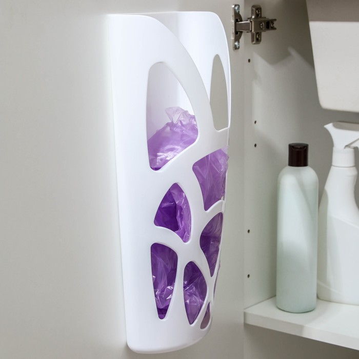 Корзина для пакетов, 18×9×35 см, цвет белый Корзина для пакетов, 18×9×35 см, цвет белый