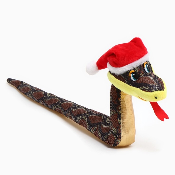 Мягкая игрушка «Змея», в новогоднем колпаке, 71 см, цвет золотой Мягкая игрушка «Змея», в новогоднем колпаке, 71 см, цвет золотой