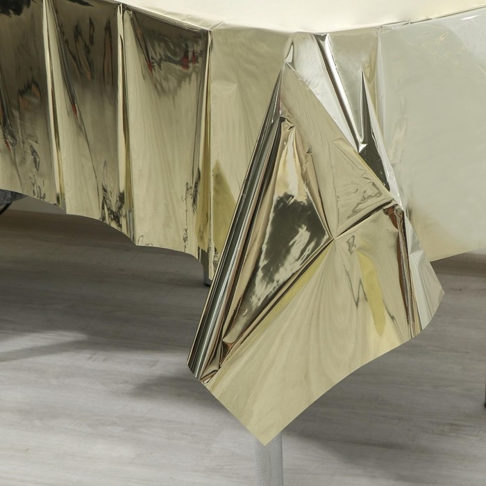 Скатерть одноразовая Скатерть одноразовая "Золото" 137*274см, фольга