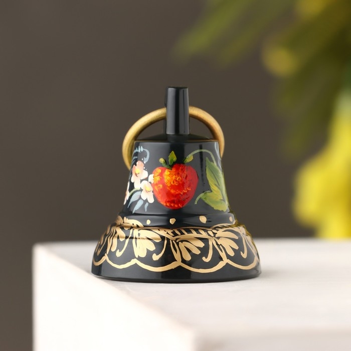 Колокольчик Валдайский  Колокольчик Валдайский "№1. Ягоды", расписной, с ушком, d=30 мм