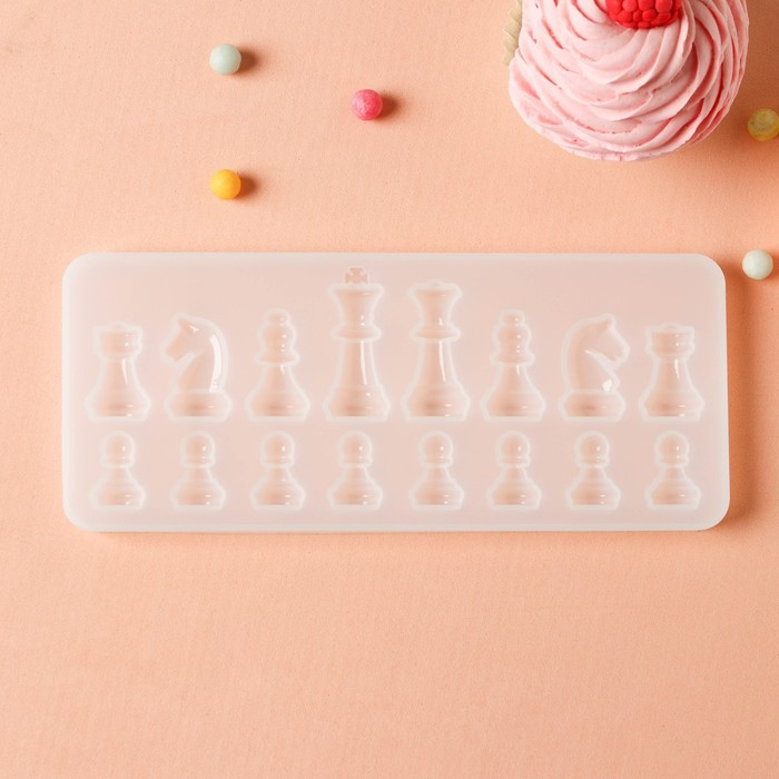 Набор молдов Доляна «Шахматы», силикон, 2 предмета: доска 31×1 см, фигуры 20,5×8,5×1 см Набор молдов Доляна «Шахматы», силикон, 2 предмета: доска 31×1 см, фигуры 20,5×8,5×1 см