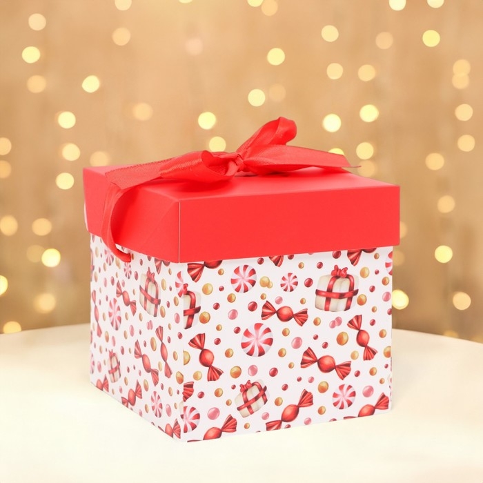 Новый год. Коробка Самосборная Новый год. Коробка Самосборная "Новогодняя" 10 х 10 х 10 см
