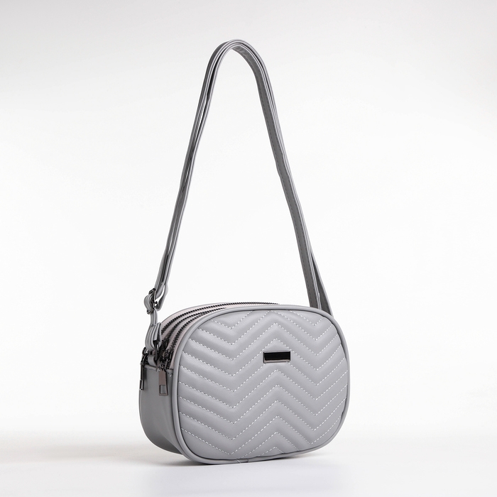 Сумка женская кросс-боди на молнии, цвет серый Сумка женская кросс-боди на молнии, цвет серый