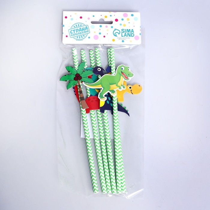 Трубочки для коктейля «Динозаврики», набор 6 шт. Трубочки для коктейля «Динозаврики», набор 6 шт.