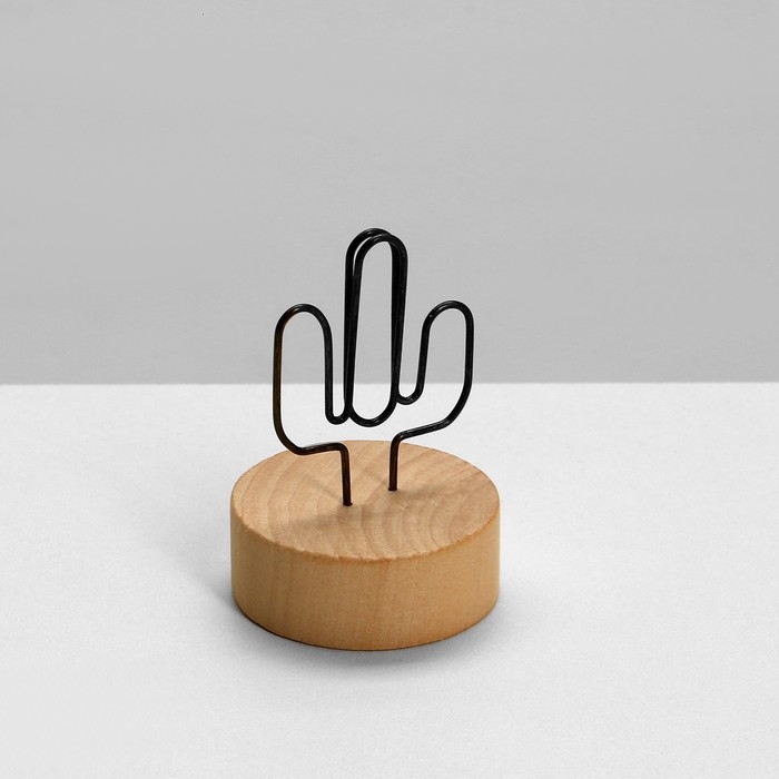 Ценникодержатель с зажимом «Кактус», 4×4×5,5 см, цвет чернёная бронза