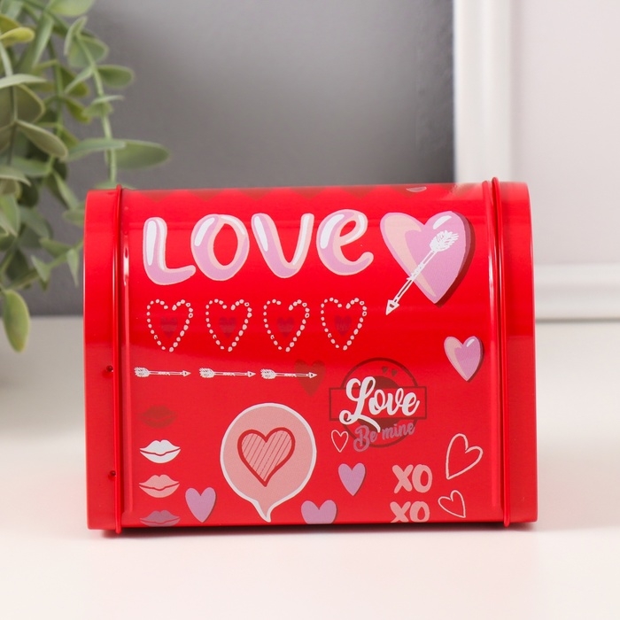 Шкатулка металл почтовый ящик Шкатулка металл почтовый ящик "Love" красная 13,3х8х9,5 см