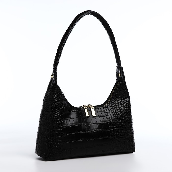 Сумка-багет на молнии, цвет чёрный Сумка-багет на молнии, цвет чёрный