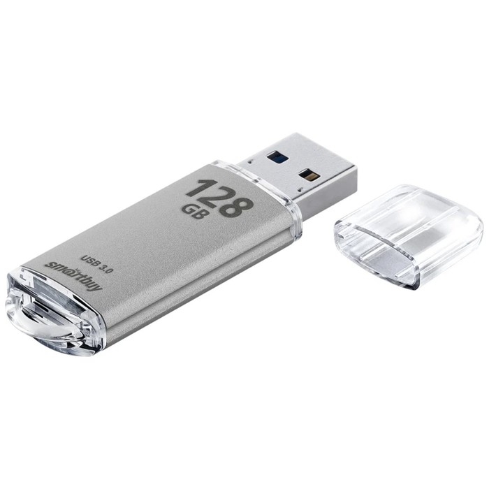 Флешка Smartbuy V-Cut, 128 Гб, USB 3.0, чт до 75 Мб/с, зап до 25 Мб/с, серая Флешка Smartbuy V-Cut, 128 Гб, USB 3.0, чт до 75 Мб/с, зап до 25 Мб/с, серая