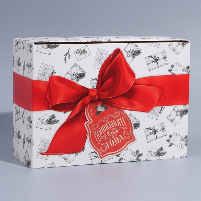 Подарочная коробка складная, новогодняя«Новогодняя почта», 25 х 18 х 10 см, Новый год Подарочная коробка складная, новогодняя«Новогодняя почта», 25 х 18 х 10 см, Новый год