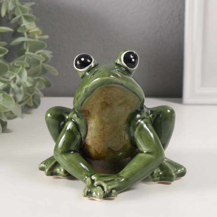 Сувенир керамика Сувенир керамика "Задумчивый лягушонок" 12х12х10,5 см