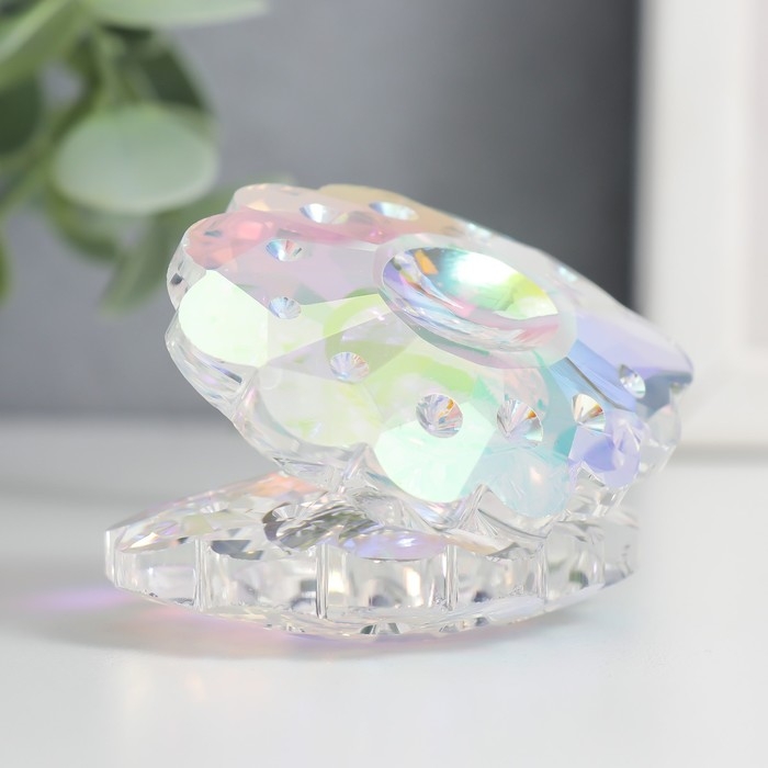 Сувенир стекло  Сувенир стекло "Ракушка с жемчужиной" перламутр 6,5х5х5 см