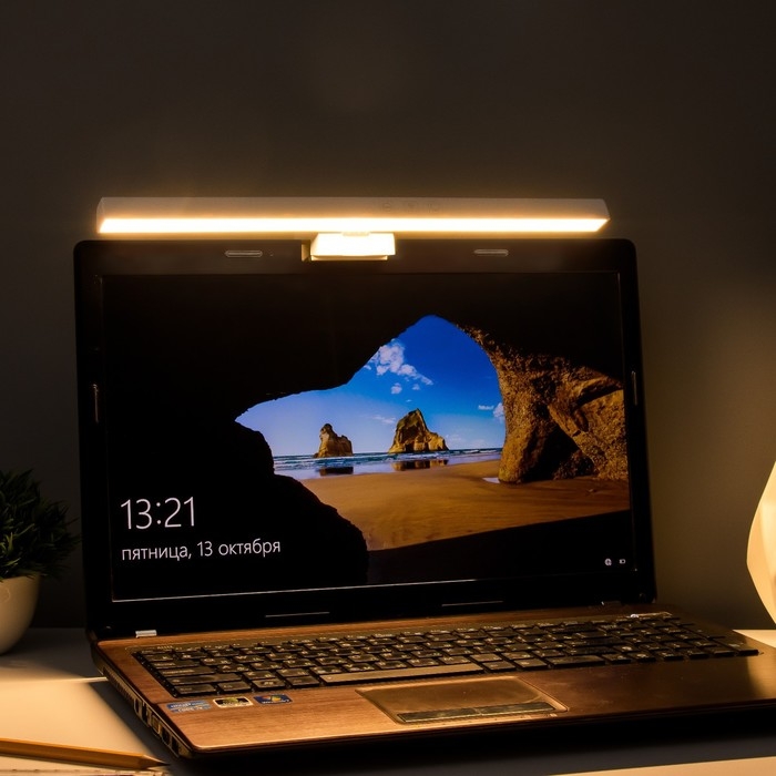 Светильник для монитора Светильник для монитора "Люкс" LED 5Вт 3000К-6000К 249Лм Ra85 USB белый 8,3х2,9х33см