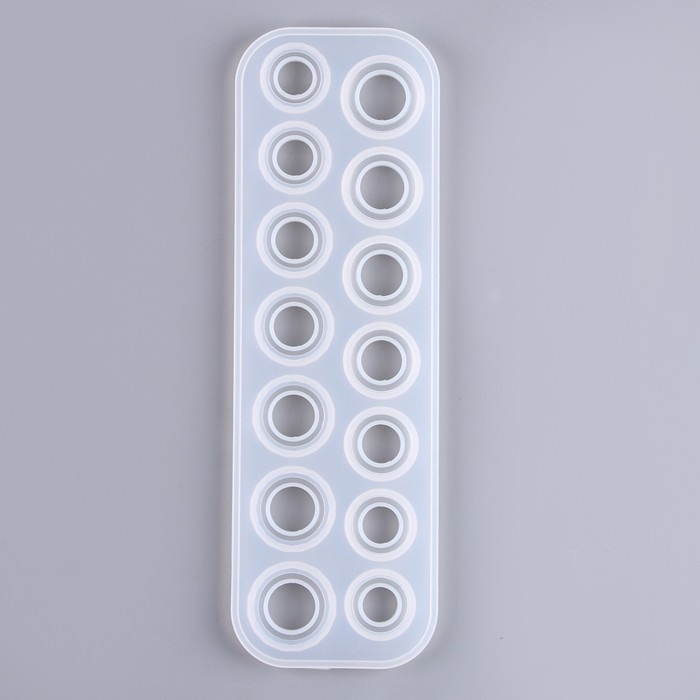 Форма силиконовая универсальная «Кольца» на 14 колец, 7 размеров — от 1,7 см до 2,3 см Форма силиконовая универсальная «Кольца» на 14 колец, 7 размеров — от 1,7 см до 2,3 см