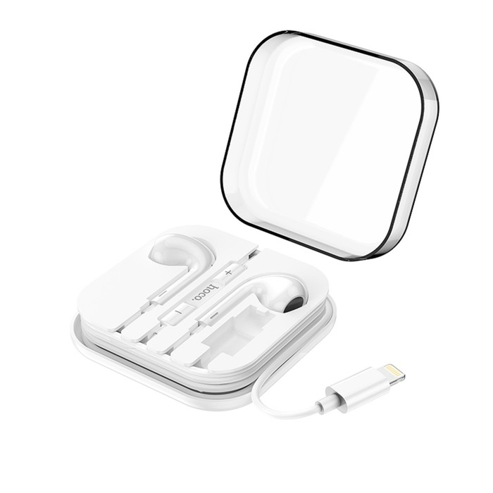 Наушники Hoco M1 Max, проводные, вкладыши,микрофон по Bluetooth 5.0, Lightning, 1.2 м, белые Наушники Hoco M1 Max, проводные, вкладыши,микрофон по Bluetooth 5.0, Lightning, 1.2 м, белые