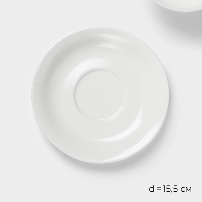 Чайная пара фарфоровая Magistro «Бланш», 2 предмета: чашка 250 мл, блюдце d=15,5 см, цвет белый Чайная пара фарфоровая Magistro «Бланш», 2 предмета: чашка 250 мл, блюдце d=15,5 см, цвет белый