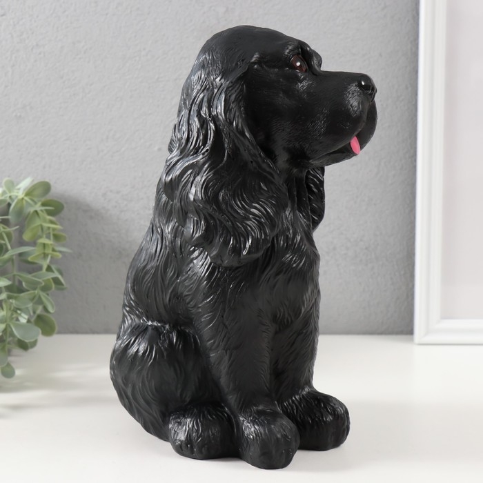 Копилка "Щенок спаниэля" (чёрный), 24,5 см