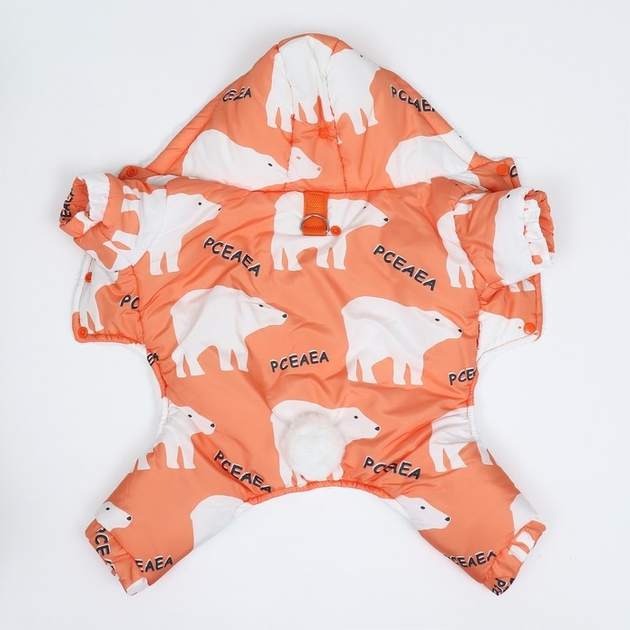 Комбинезон "Стиляга", размер XS (ДС 21 см, ОШ 25 см, ОГ 35 см)  белый/оранжевый