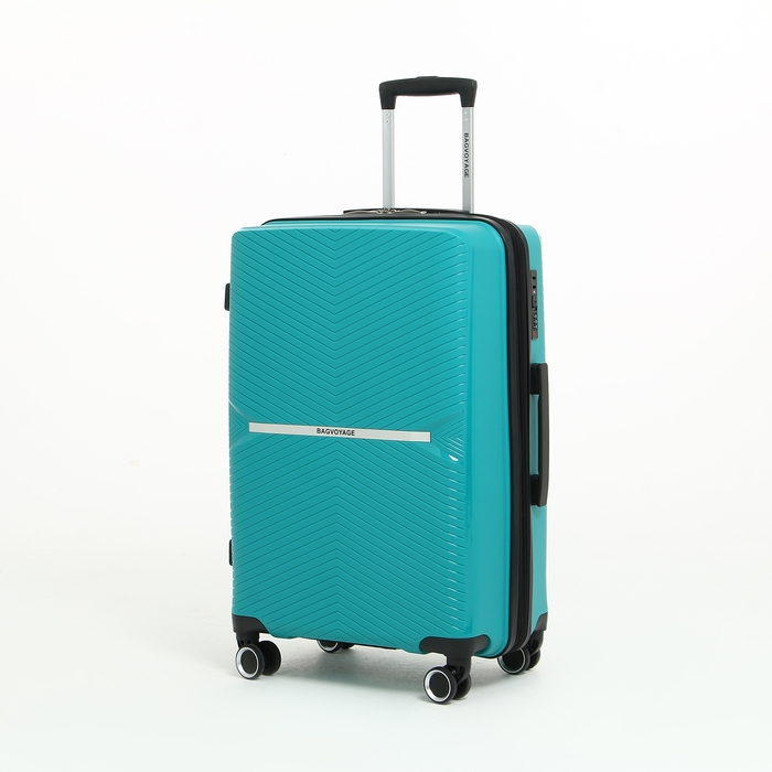 Чемодан средний 75 л (M) Bagvoyage, отдел на молнии, с расширением, кодовый замок, 4 колеса, цвет бирюзовый Чемодан средний 75 л (M) Bagvoyage, отдел на молнии, с расширением, кодовый замок, 4 колеса, цвет бирюзовый