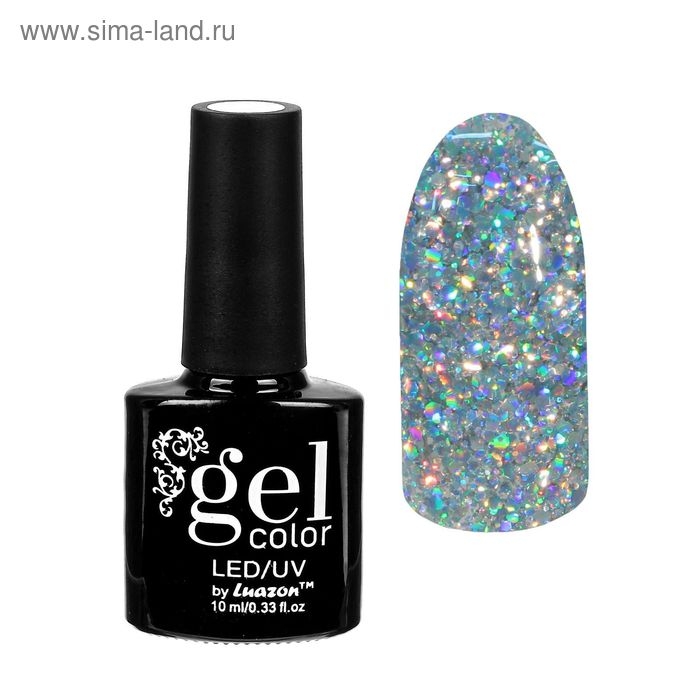 Гель-лак для ногтей  Гель-лак для ногтей "Искрящийся бриллиант", трёхфазный LED/UV, 10мл, цвет 001 серебряный