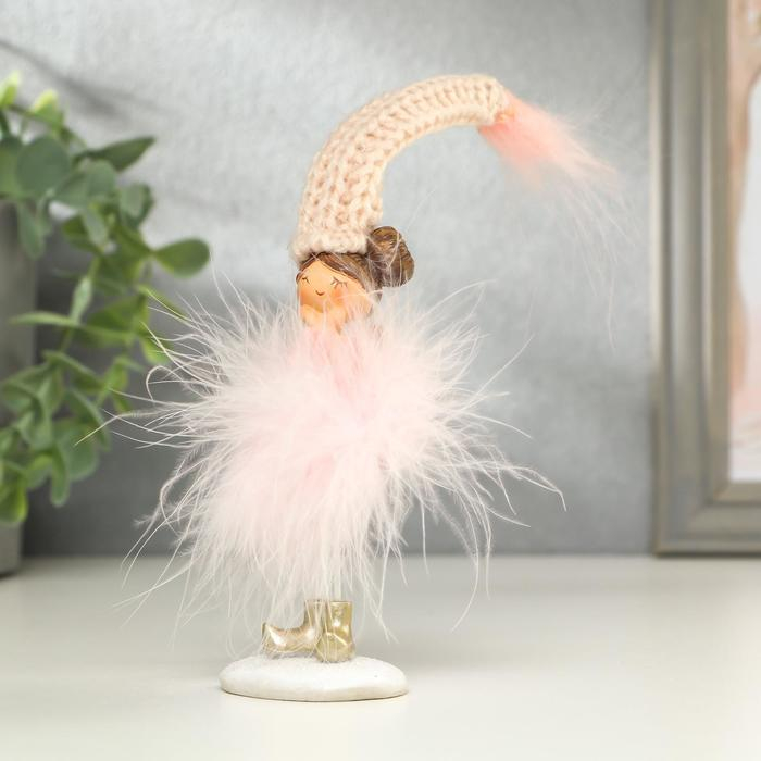 Сувенир полистоун  Сувенир полистоун "Ангелочек-малышка в розовой пуховой юбке" МИКС 22х4х5 см