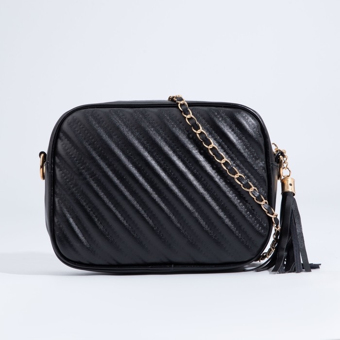 Сумка кросс-боди на молнии, наружный карман, цвет чёрный Сумка кросс-боди на молнии, наружный карман, цвет чёрный