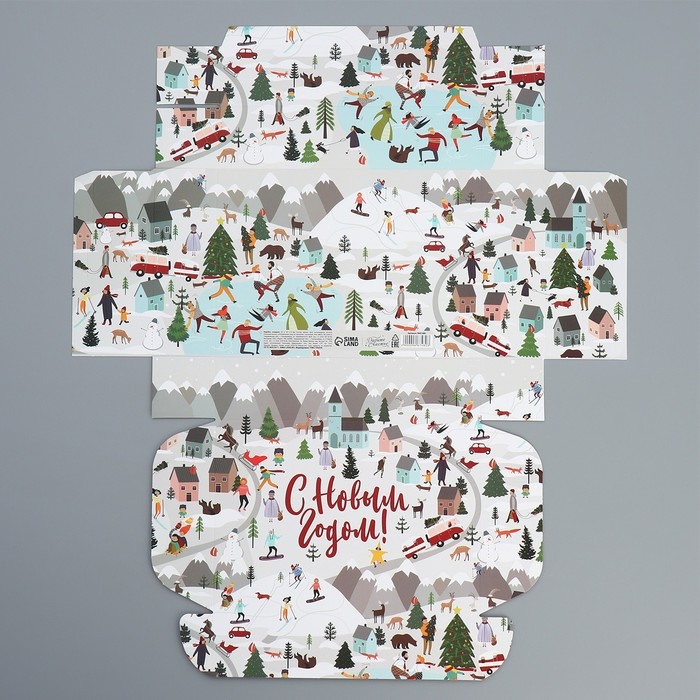 Коробка подарочная новогодняя складная «Новогодние истории», 21 х 15 х 5 см, Новый год Коробка подарочная новогодняя складная «Новогодние истории», 21 х 15 х 5 см, Новый год