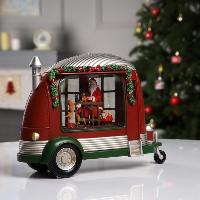 Светодиодная фигура «Мастерская Санты на колёсах» 28.5 × 17.5 × 10.5 см, пластик, батарейки ААх3 (не в комплекте), USB, свечение тёплое белое Светодиодная фигура «Мастерская Санты на колёсах» 28.5 × 17.5 × 10.5 см, пластик, батарейки ААх3 (не в комплекте), USB, свечение тёплое белое