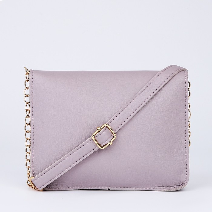 Сумка на ремешке с цепочкой, 19х5х15см, цвет сиреневый Сумка на ремешке с цепочкой, 19х5х15см, цвет сиреневый