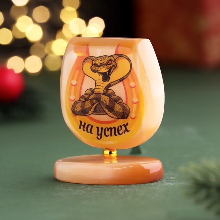 Новый год. Сувенир Новый год. Сувенир "На успех! 2025", подкова на подставке, селенит, 2,5х4,5х6 см