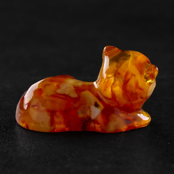 Сувенир Сувенир "Кот лежит", янтарь