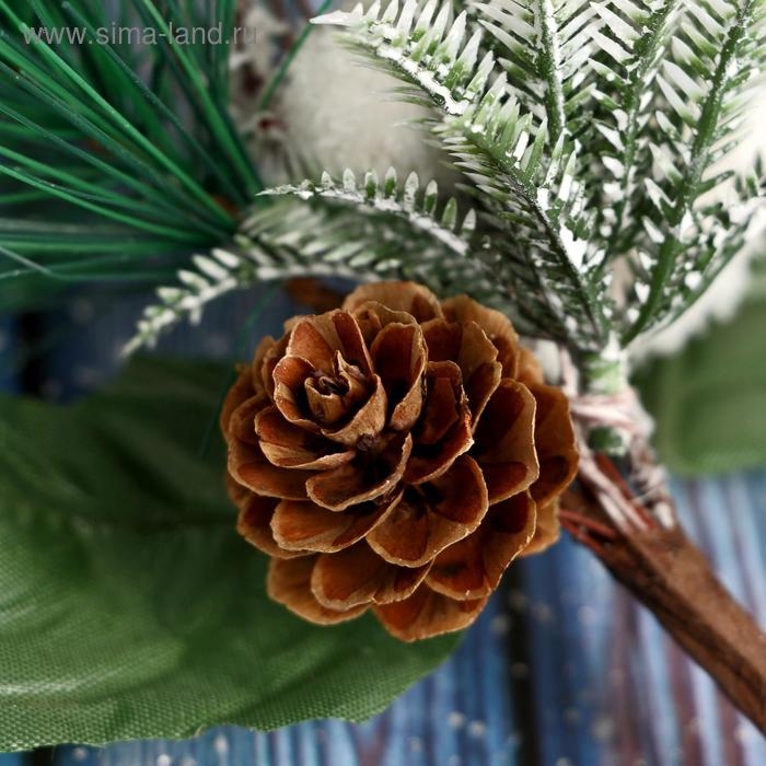 Декор  Декор "Зимнее очарование" белое яблоко шишки хвоя, 21 см