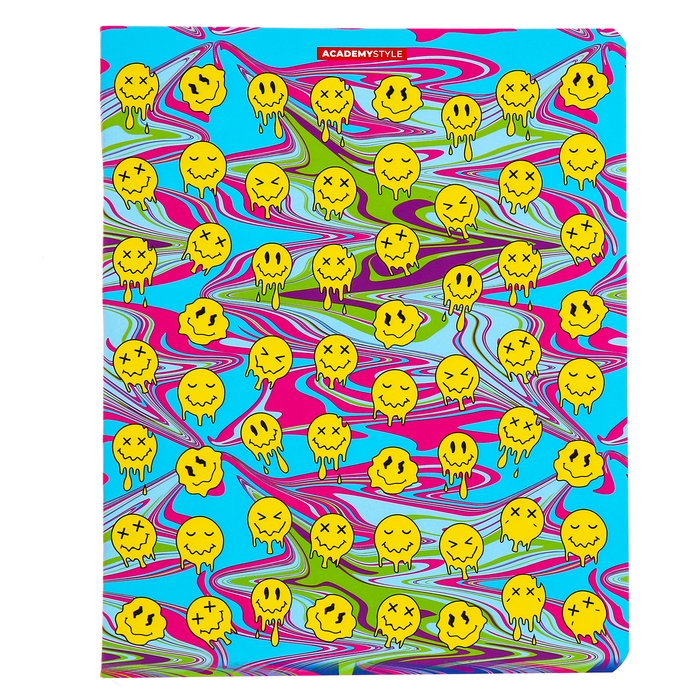 Тетрадь 48 листов в клетку Тетрадь 48 листов в клетку "Жидкие смайлы", обложка мелованный картон, SoftTouch, конгрев, МИКС