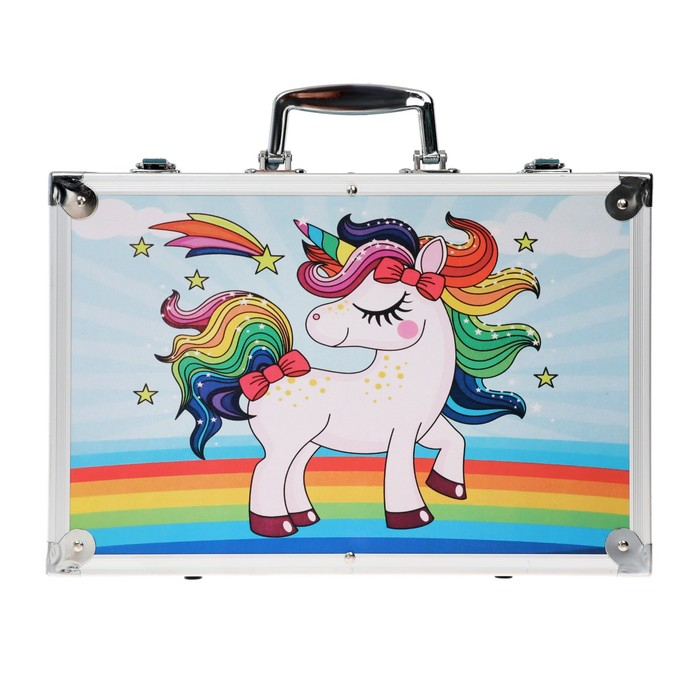 Набор для рисования складной, в чемоданчике, синий Набор для рисования складной, в чемоданчике, синий