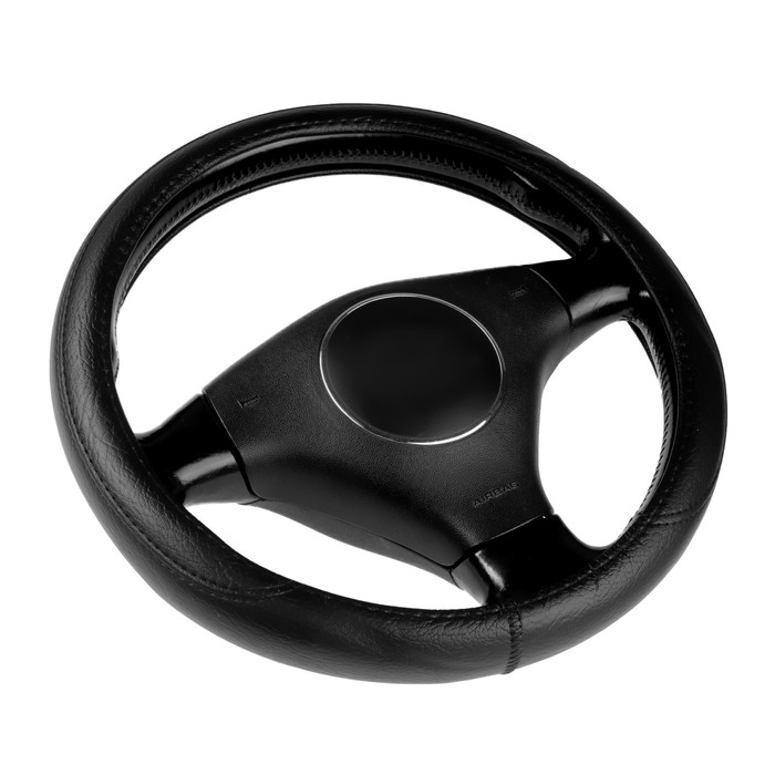 Оплетка на руль Nova Bright экокожа, черная, шагрень, размер М, 37-39 см Оплетка на руль Nova Bright экокожа, черная, шагрень, размер М, 37-39 см