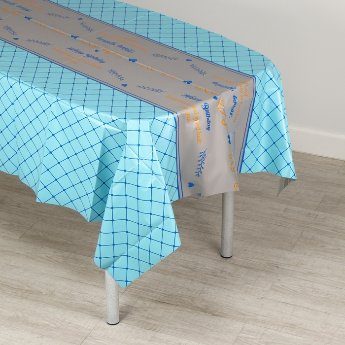 Скатерть &laquo;Квадратики&raquo;, 137 &times; 183 см., цвет синий