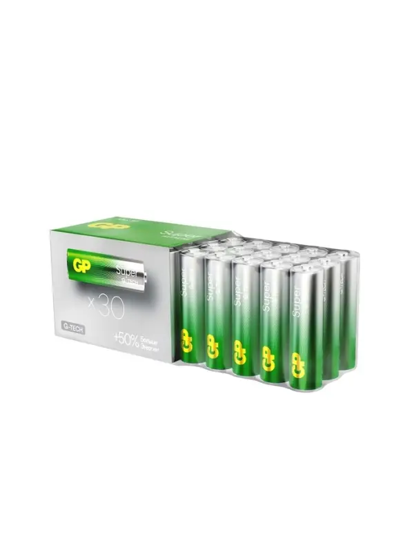 Батарейка алкалиновая GP Super Alkaline G-Tech, AAA, LR03-30BOX, 1.5 В, набор, 30 шт.