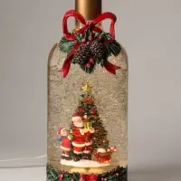 Фигурка светодиодная &laquo;Бутылка&raquo;, новогодняя, 3хААА, музыка, свет, USB, 10.5&times;11.5&times;29.5 см