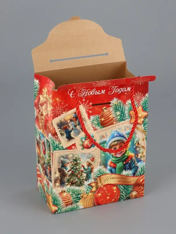 Коробка подарочная складная Коробка подарочная складная "Золотое время" 16 х 8 х 20 см