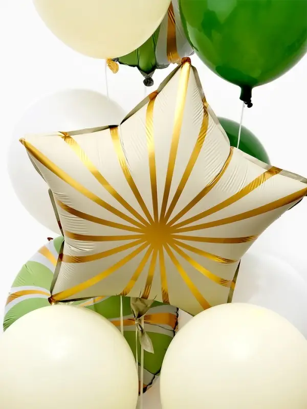 Воздушные шары "Зеленые грани" фольга, латекс, набор 12 штук