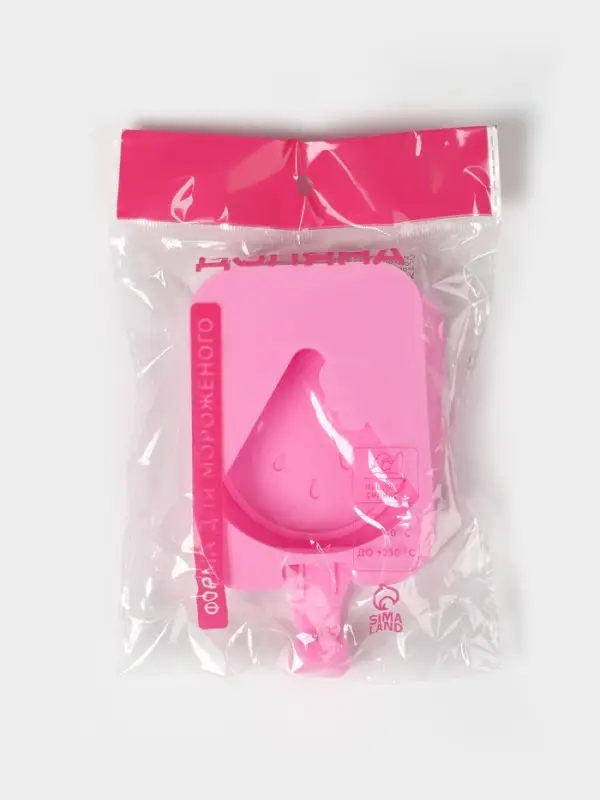 Форма для мороженого Доляна &laquo;Арбузная долька&raquo;, силикон, 14&times;7.5&times;2.5 см, розовая