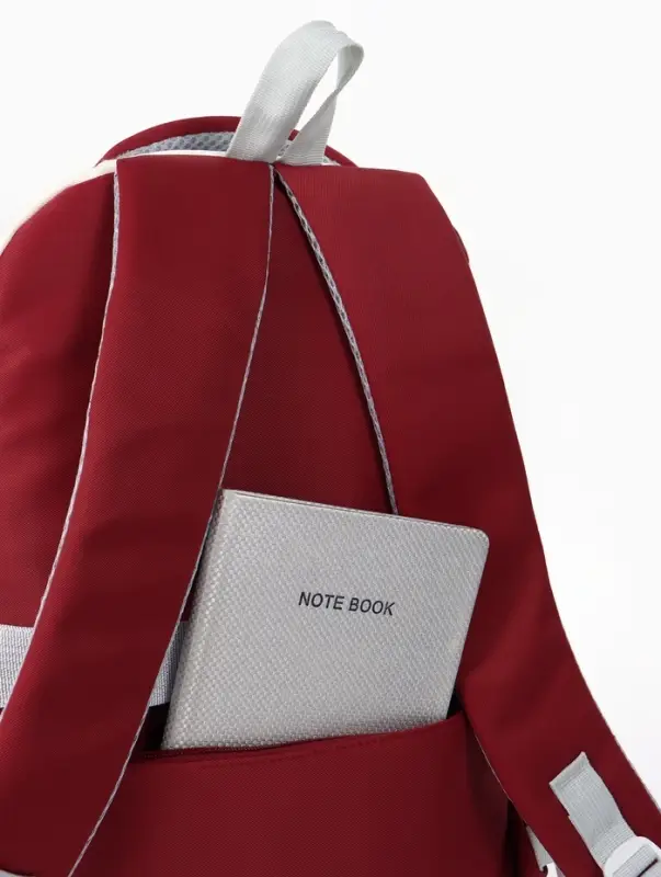 Рюкзак школьный, с кошельком, для девочки, 32&times;14&times;46 см, бордовый