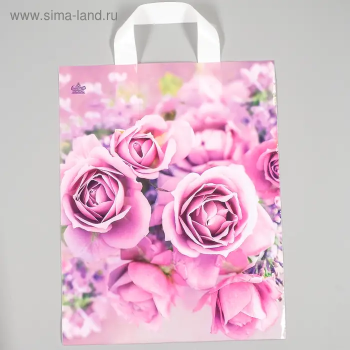 Пакет «Нежные розы», полиэтиленовый с петлевой ручкой, 35×28 см, 55 мкм Пакет «Нежные розы», полиэтиленовый с петлевой ручкой, 35×28 см, 55 мкм
