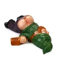 Садовая фигура из полистоуна &laquo;Гном спящий-пьяный&raquo;, 23&times;16&times;7 см