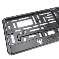 Рамка под номерной знак книжка, рельеф "Российская Федерация" (чёрный, золото) AVS RN-10