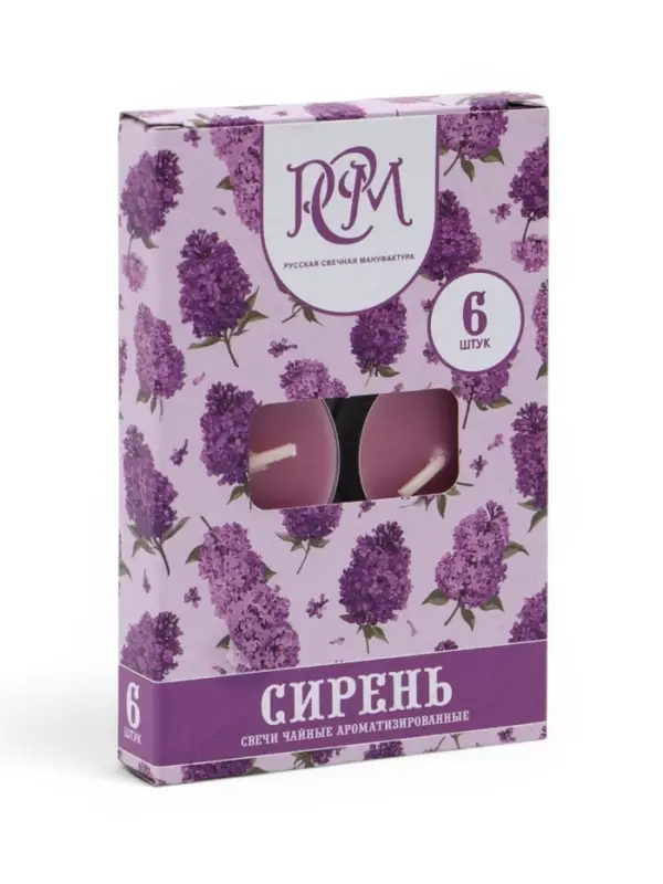 Набор свечей ароматических чайных &laquo;Сирень&raquo;, 6 шт.